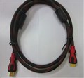 Кабель HDMI-HDMI V-1.4 1,5m 19PM/M 3D HQ-Tech HDM-001-015 (в оплетке)Black/Red Кабель HDMI-HDMI (кабель для цифровой передачи изображения и звука одним кабелем)