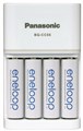 Зарядное устройство Panasonic BQ-CC55+BK-3MCCE (K-KJ55MCC40E), AA/AAA, Eneloop ready, LED индикатор, четырехканальная, 3.2/1.2A, Blister, White