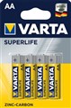 Батарейка AA/(HR6), солевая Varta Superlife 2006, блистер 4шт, цена за уп., желтая, Poland