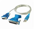 Переходник USB to COM с переходником RS232 9pin->25pin основное устройство выполнено в виде кабеля