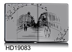 Чехол для iPad2/3/4 гламур HQ-Tech 19083 'Гравюра город'