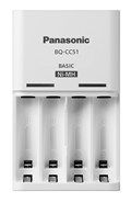 Зарядное устройство Panasonic BQ-CC51E AA/AAA, Eneloop ready, LED индикатор, 2х канальная на 2/4 батареи, 200/80mA, Blister