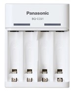 Зарядное устройство Panasonic BQ-CC61E (BQ-CC61USB), AA/AAA, Eneloop ready, LED индикатор, двухканальная на 2/4 батареи, Blister
