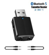 Адаптер Bluetooth v5.0 HQ-Tech ZF-169 Plus, USB power, A2DP+AVRCP, DC3.5, LED, box