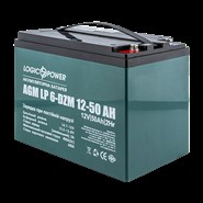 Аккумулятор тяговый 12V 50 Ah LogicPower LP 6-DZM-50 (под винтик) (2023 год)(22.4x13.5x17.8 см)