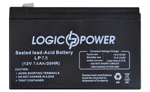 Аккумулятор  AGM 12V 7,5Ah LogicPower